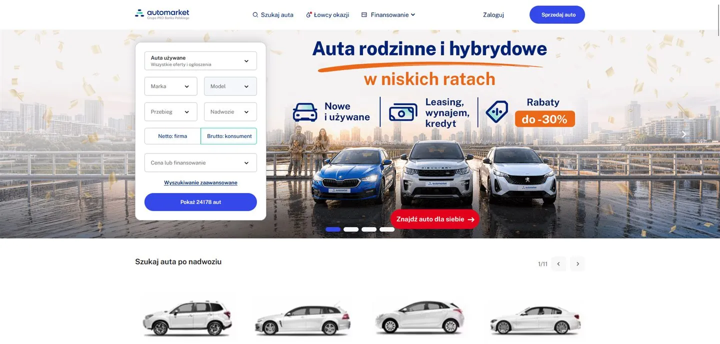 Widok portalu Automarket