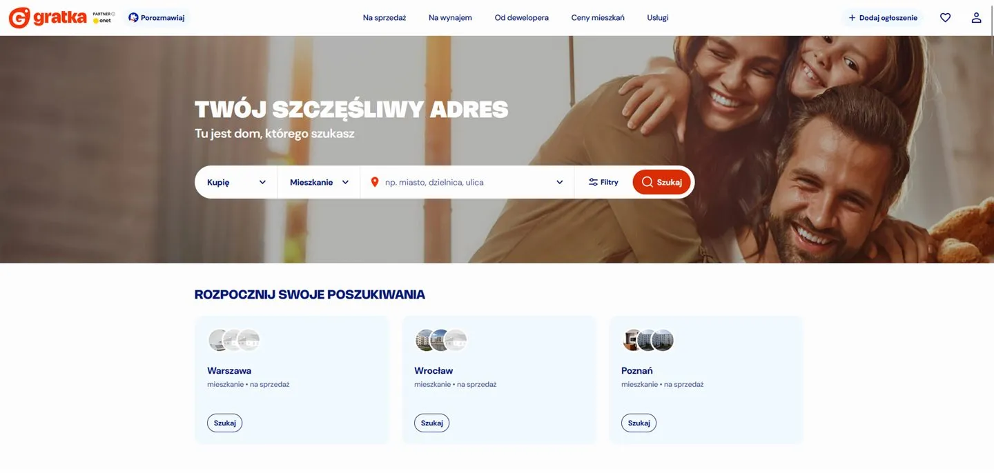 Widok portalu Gratka